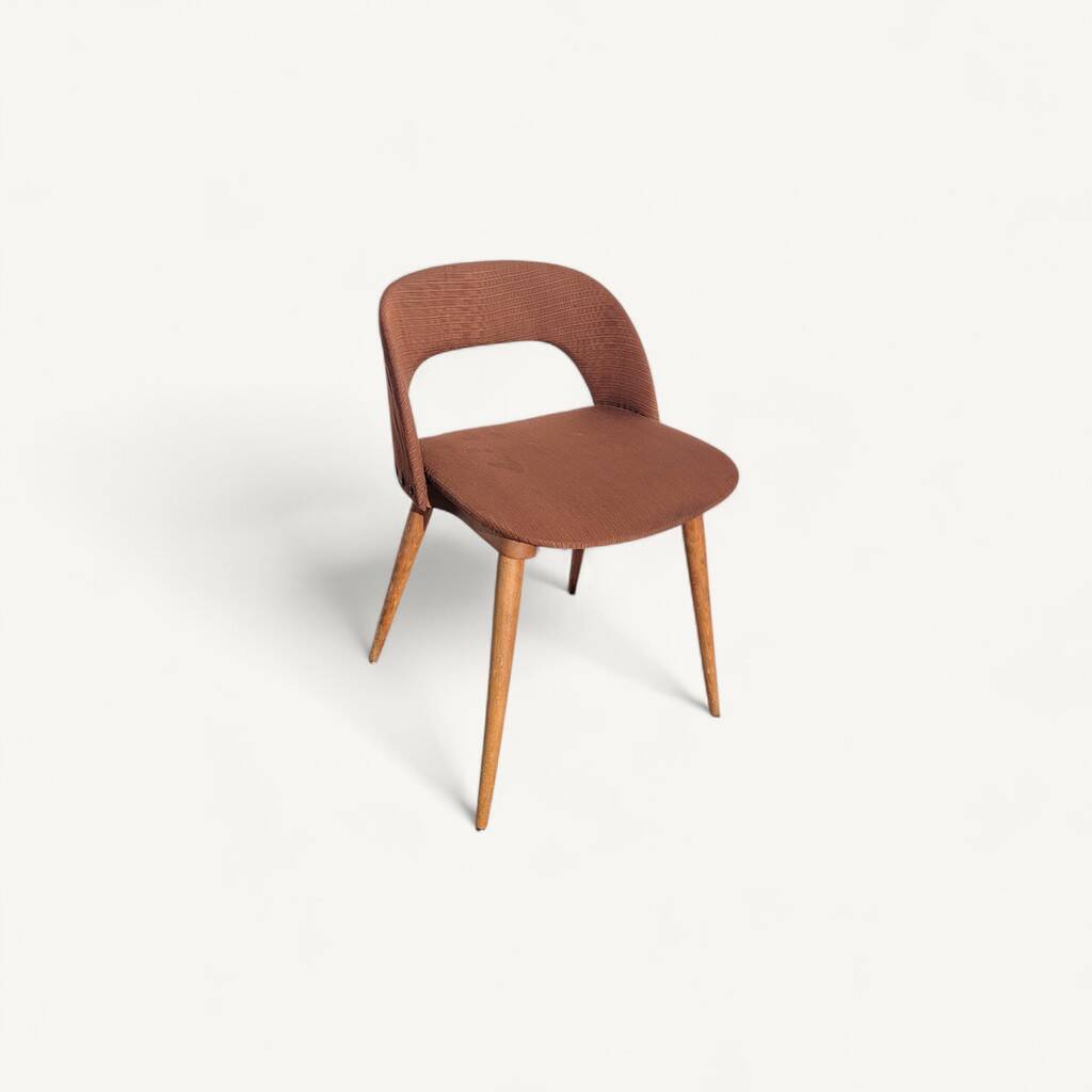 Wood and fabric chair from the 60s/70s.