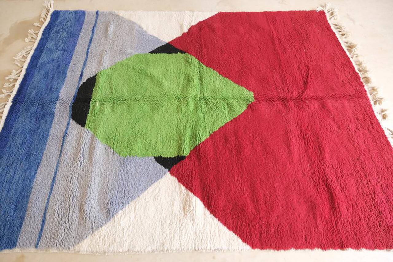 Tapis berbère beni ourain traditionnel tissé à la main