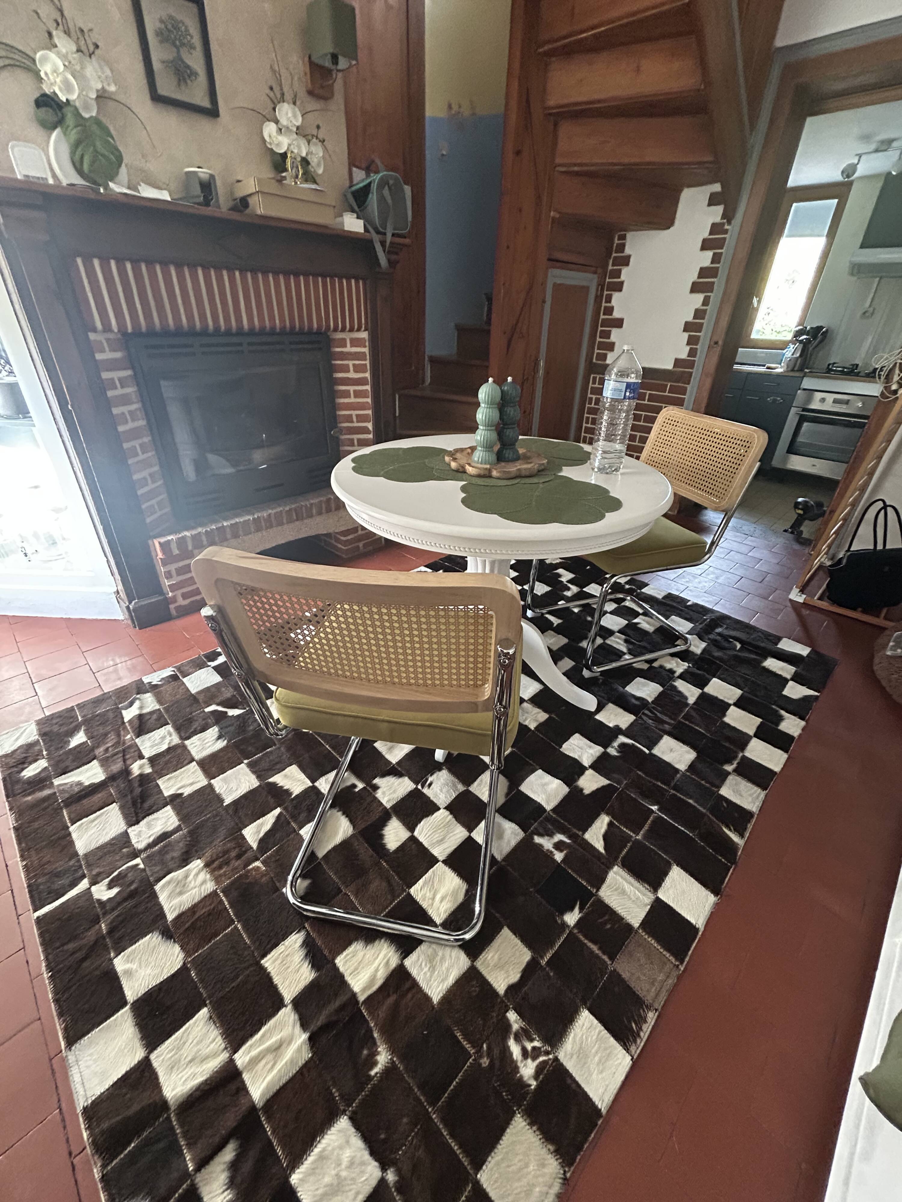 Tapis patchwork en véritable peau de vache 170 × 240 cm