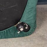 Retro "Camaleonda" armchair in green fabric, 20th-century style.