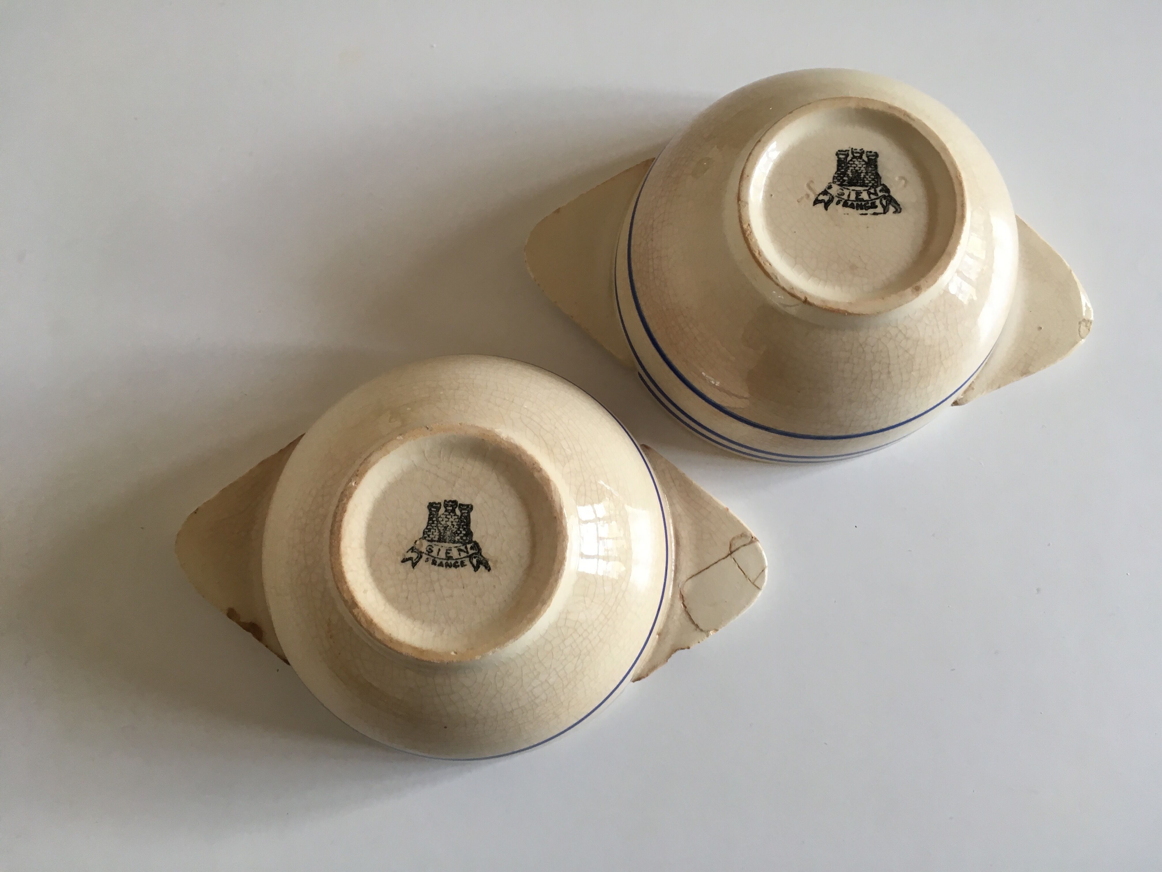 Gien pair of weak bowls 1910