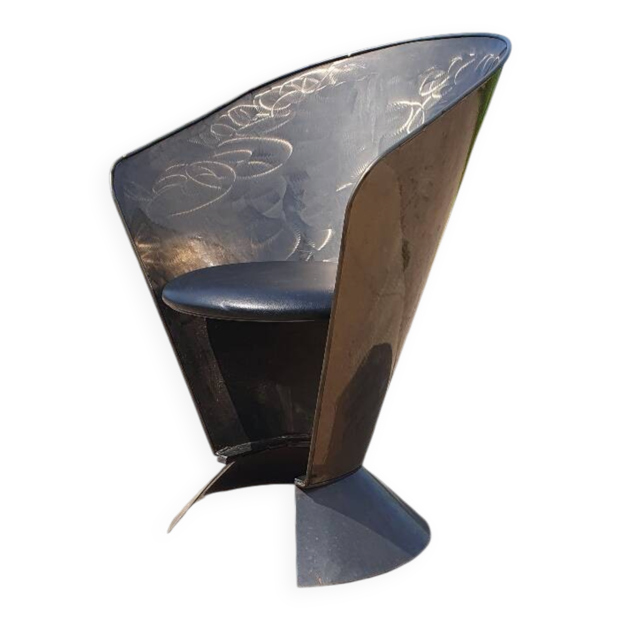 Vintage metal cone chair industrial