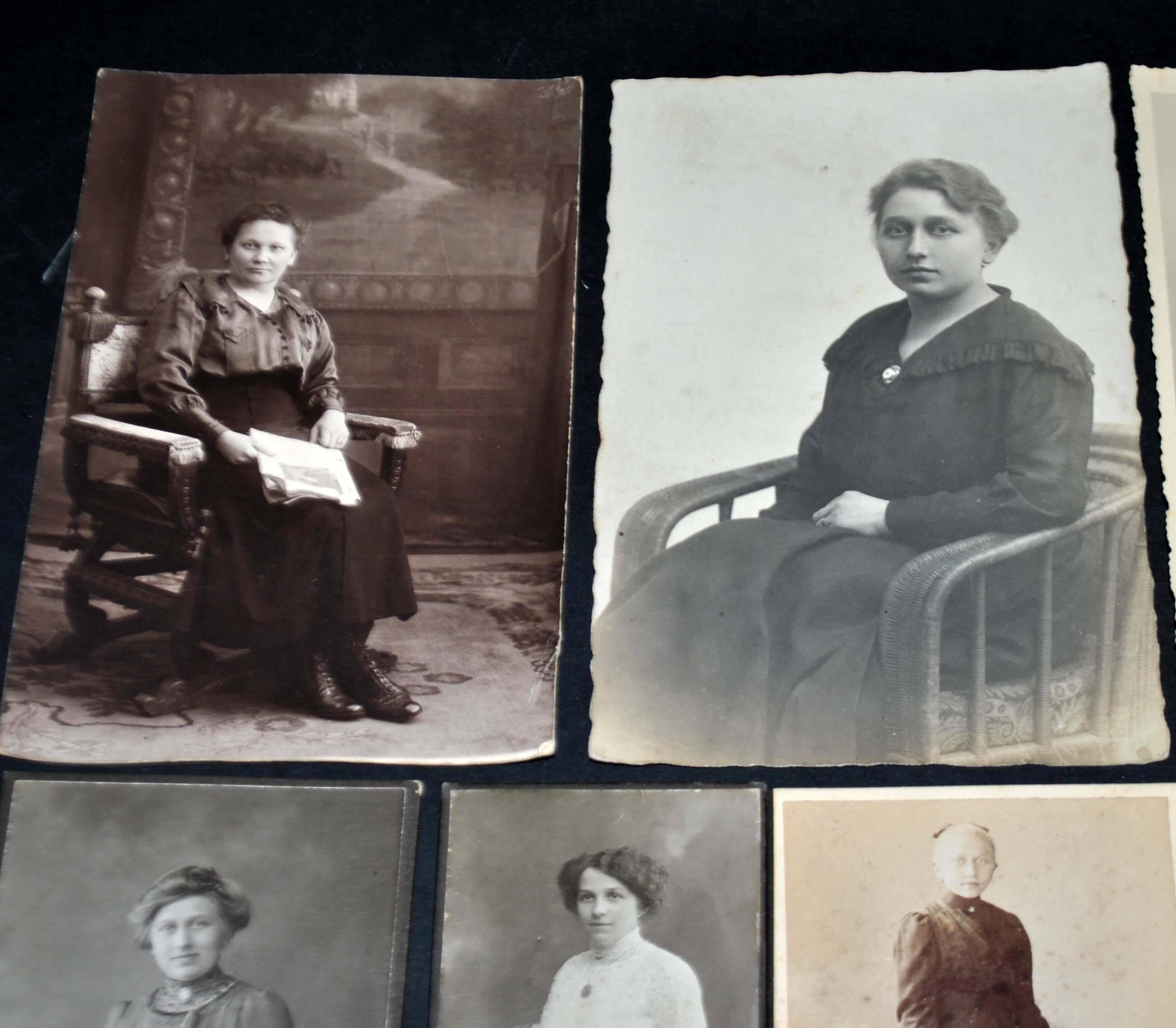 Lot of 10 old photos of women - 1920s to 1950s
