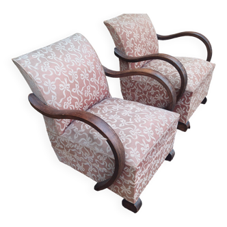 Pair of art deco club armchairs from the 1930s/1940s