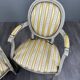 Pair of Medallion Armchairs in Louis XVI Style with Footrests, 20th Century