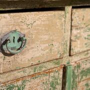 Old bedroom chest of drawers with green tones (c.1920) #8