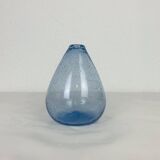 Vintage blue bubble glass soliflore vase
