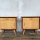Pair of night table feet compass bedside end of vintage sofa old 1950 1960 retro