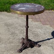 Authentic table pedestal table bistro "Parisienne" cast iron and sour marble