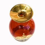 Service 6 glasses and murano dish red ruby gold vintage gold ⋆ Brocante Chic