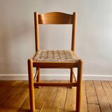 4 chaises en pin et corde tressée