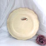 Decorative earthenware plate from Salins France, Buchy decor 25.5 cm