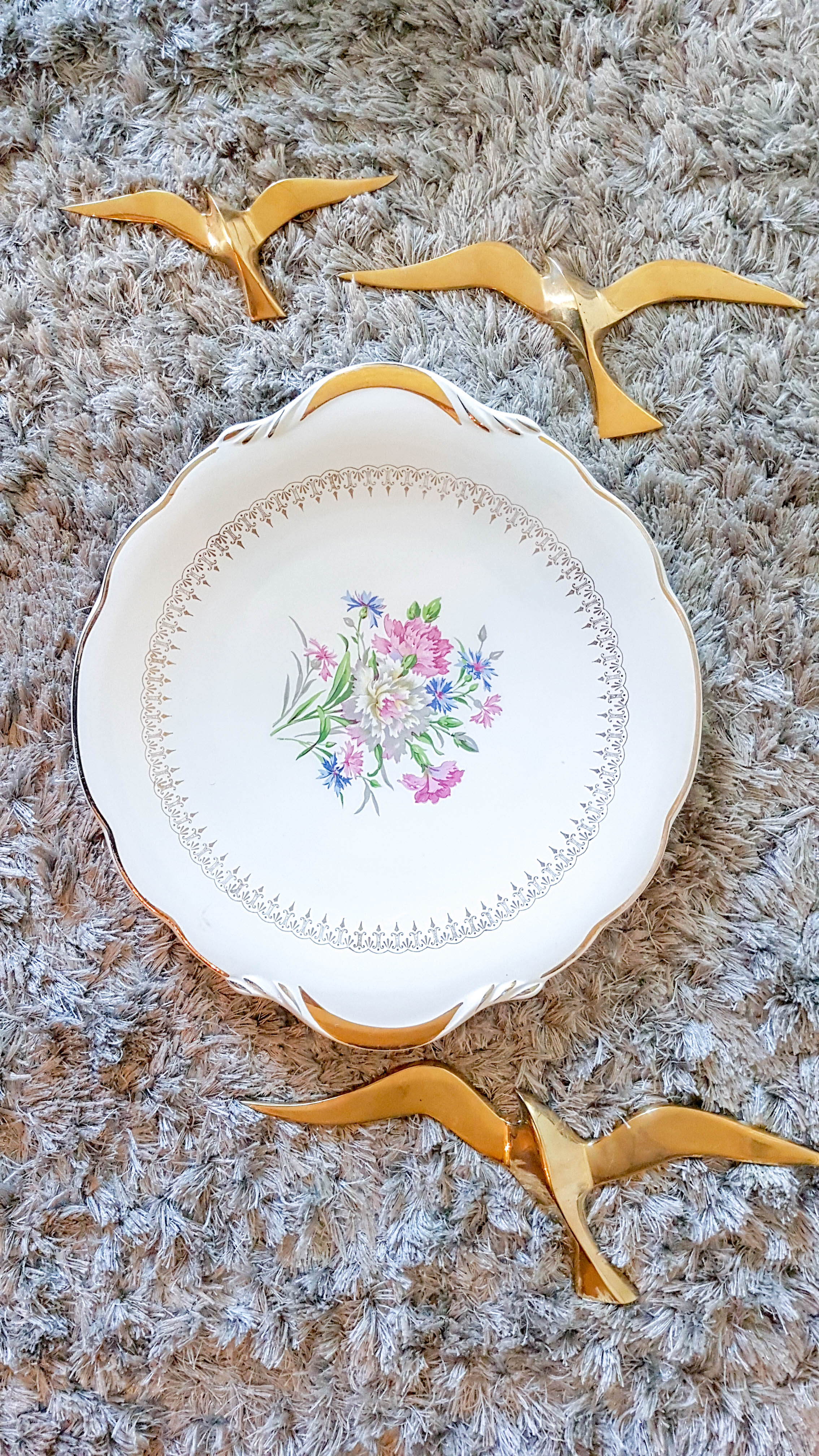 Digoin Sarreguemines "Lilitia" Large flat plate cake dish