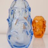 Mid-century modern crystal vase in pale blue by Börne Augustsson for Åseda