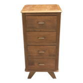 Commode Chiffonnier vintage en chêne pieds compas des années 50
