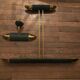 Two matching light fixtures - Pendant and wall lamp - Lucien Gau