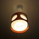 Vintage UFO ceiling light in red metal and white glass