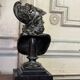 Bust of Ajax, bronze with black patina on a black Belgian marble base, 19th century.