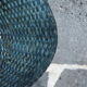 Blue wicker flower pendant lamp