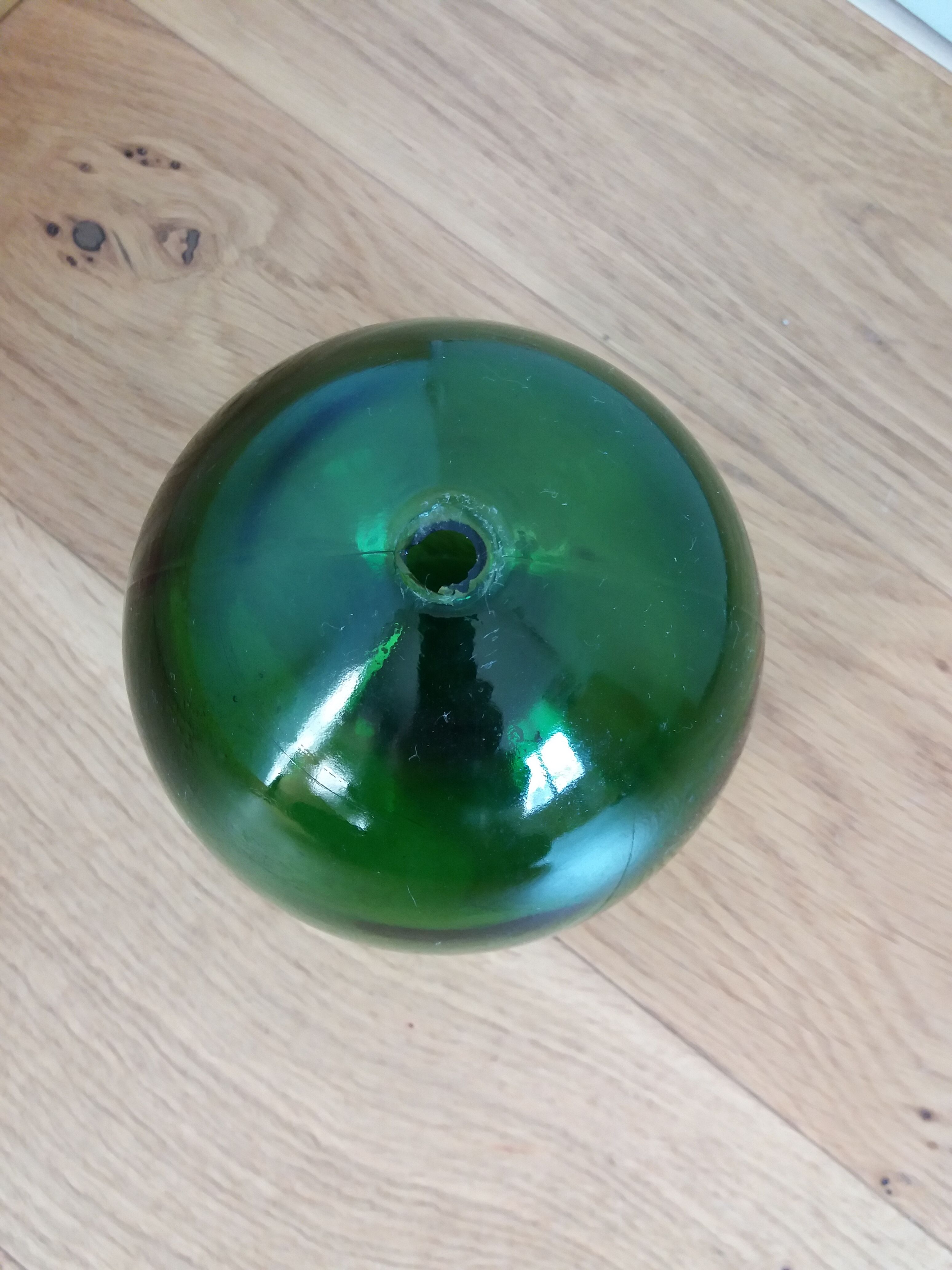 Green glass sphere float