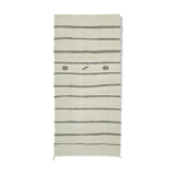 Hand-Knotted Turkish Unique 1970s 194 cm x 380 cm Beige Hemp Kilim Carpet