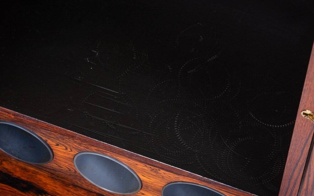 CFC Silkeborg Rolling Bar Cabinet in Rosewood