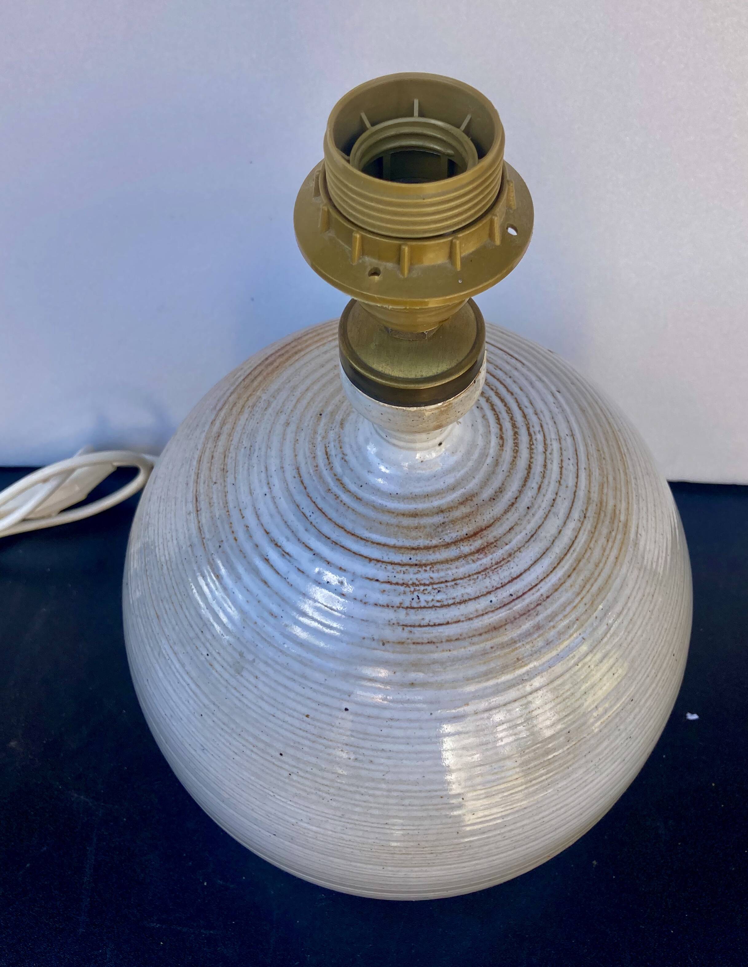 large stoneware lamp signed stoneware from Marais France