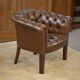 Pair of upholstered leather Club armchairs