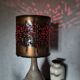 Large vintage Accolay lamp with flamed ceramic and metal shade.