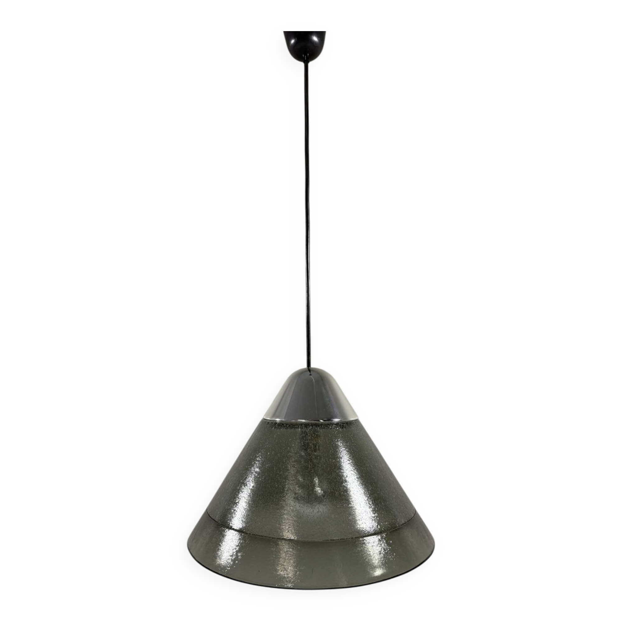 Lampe suspendue en verre en forme de cône Peill & Putzler, Allemagne