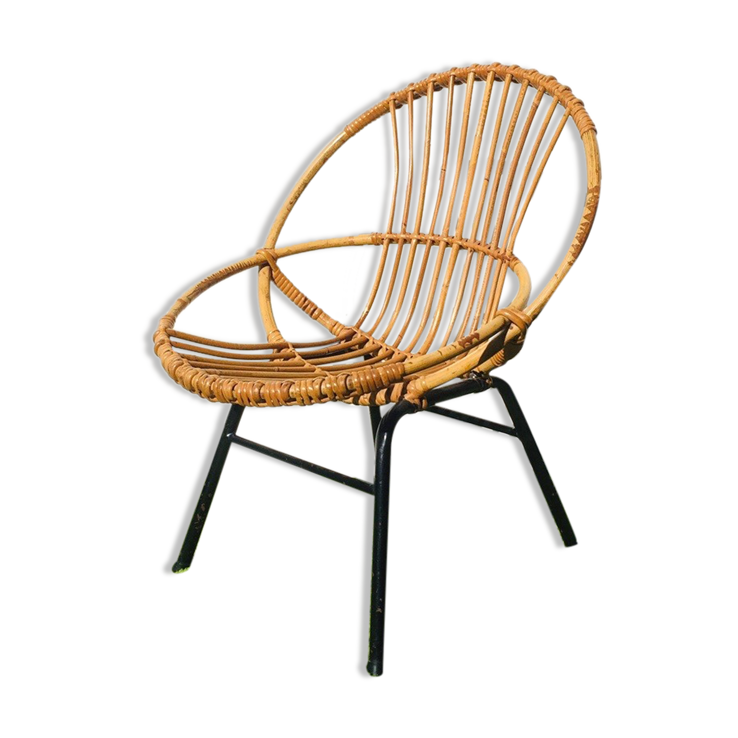 Vintage 60s rattan child chair