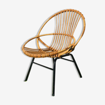 Vintage 60s rattan child chair