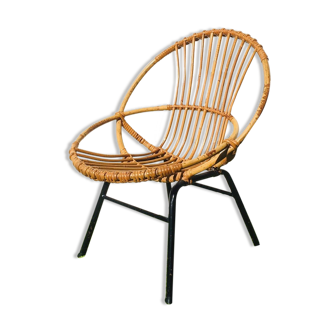 Vintage 60s rattan child chair
