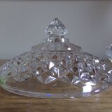 Bonbonnière or sugar bowl in arques crystal