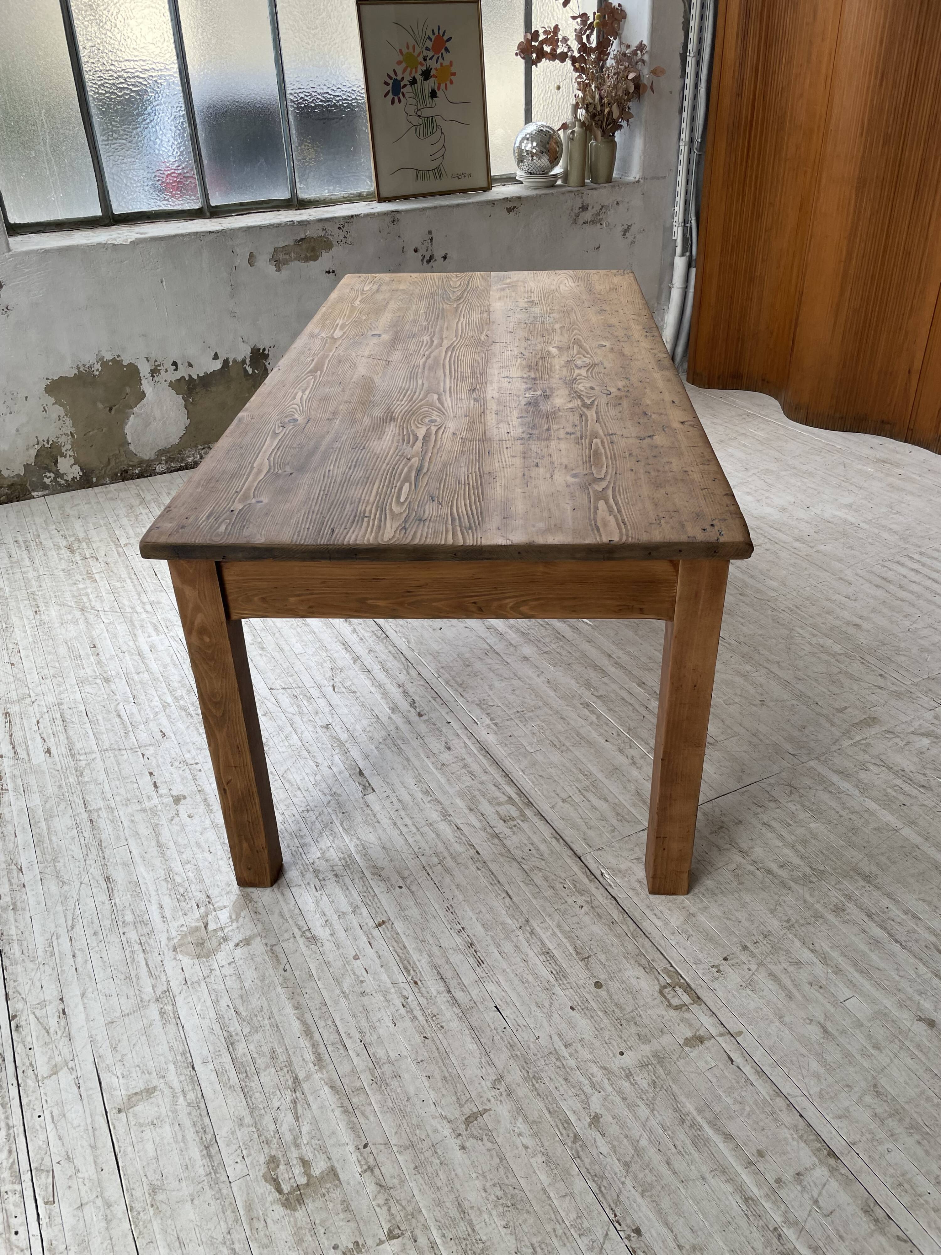 Farmhouse table in elm and pine 2m