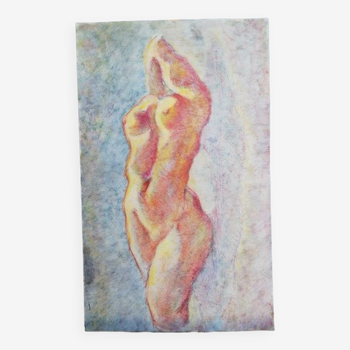 Nude standing fawn / pencil and gouache / cardboard- 1950 - 68/42 cm