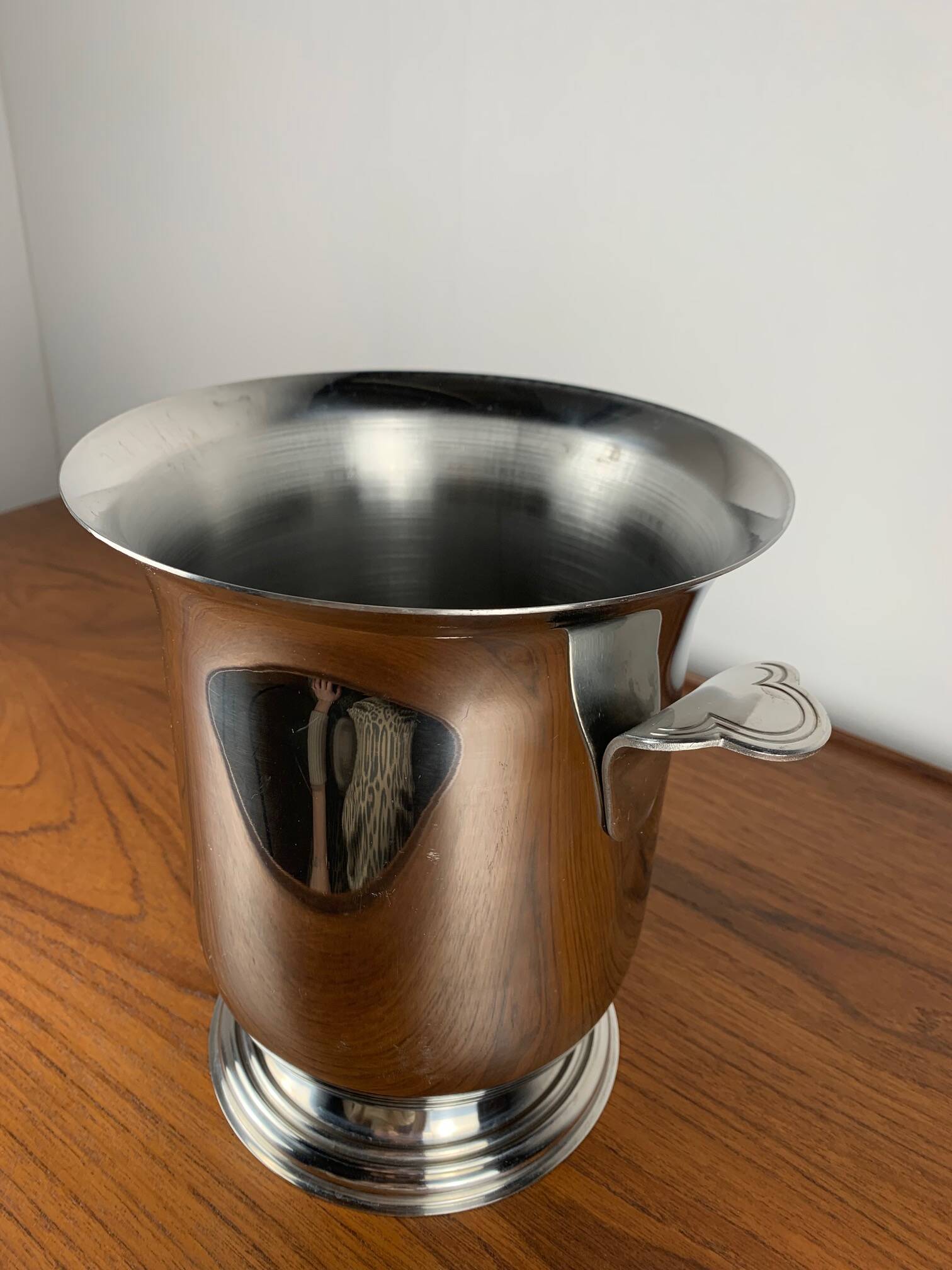 Vintage stainless steel champagne bucket, 1970