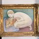 Oil Painting Canvas Psyche Woman Nude with Cat After Leonor Fini
