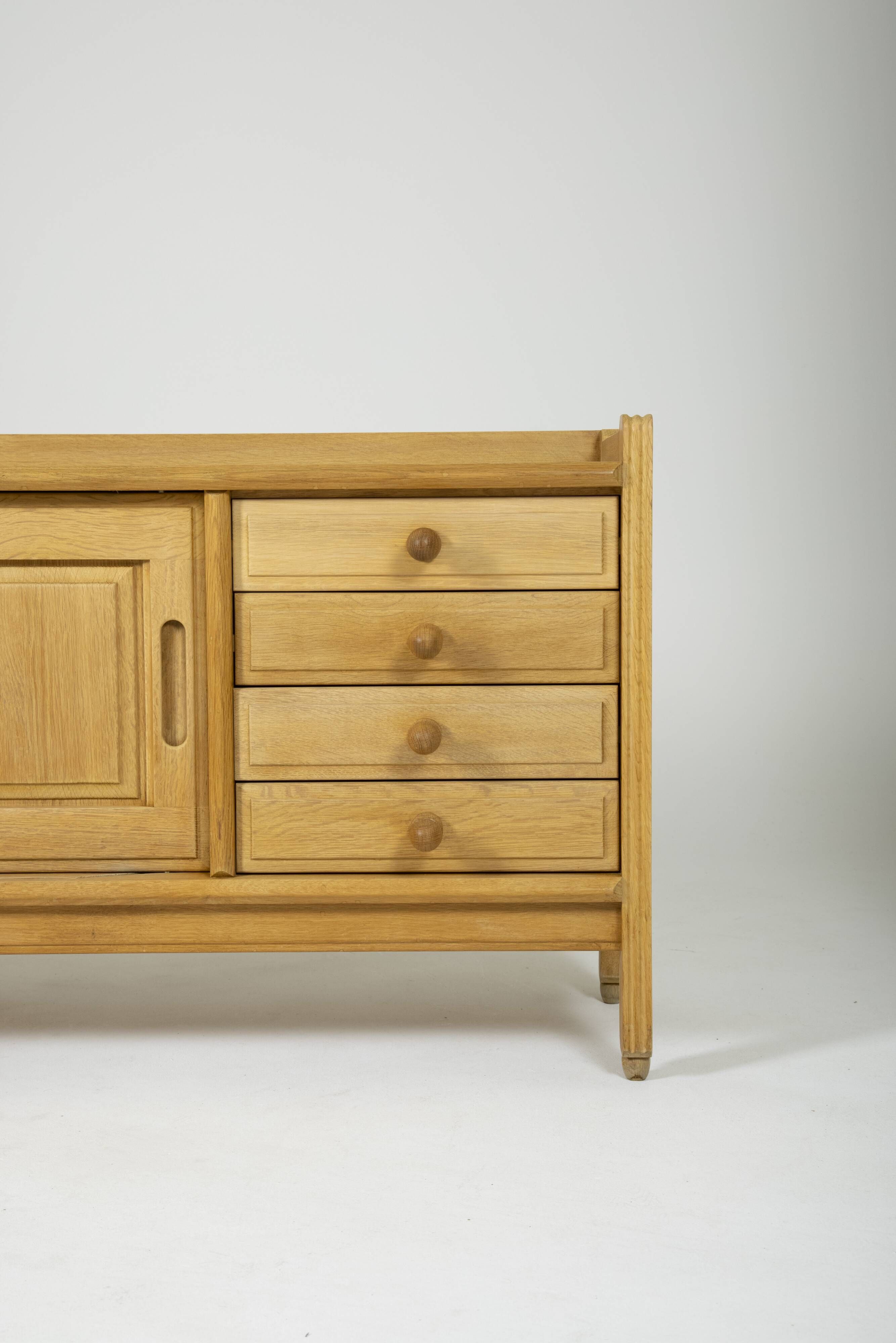 Oak sideboard by Guillerme & Chambron, France 1960s