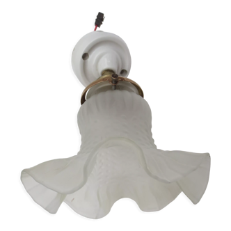 Old wall lamp 45° white tulip flying