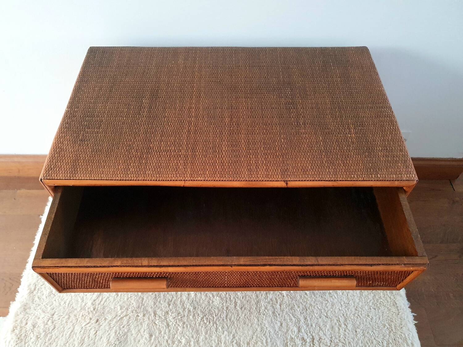 Vintage rattan chest of drawers 4 drawers