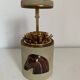 Vintage 1960 Longchamp Suede Horse Sand Cigarette Holder - 11 x 10 cm