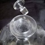 Carafe à spiritueux en cristal fin gravé motifs fougère