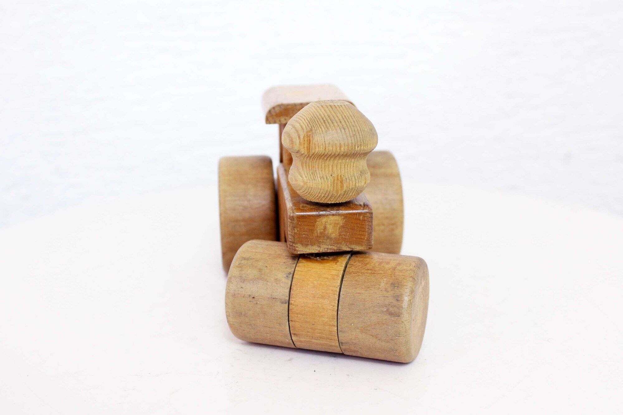 Old wooden toy "Spielgut", vintage tractor
