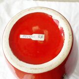 Red ceramic vase
