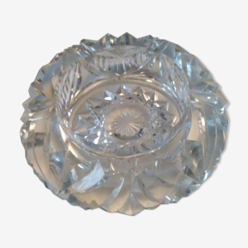 Vintage carved Crystal ashtray
