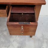 Louis XVI style flat desk in 19th century mahogany