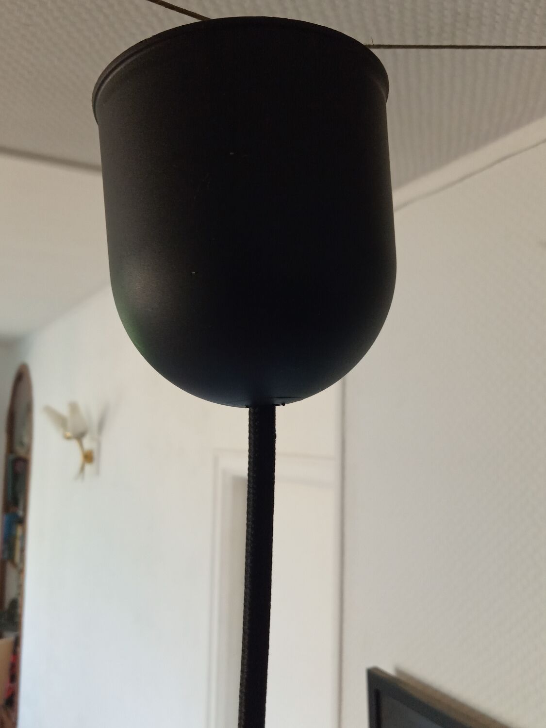 Orange opaline suspension lamp 60s