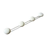 Coat rack in white lacquered metal 70s 4 patères