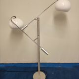 Lampadaire seventies en aluminium et chrome